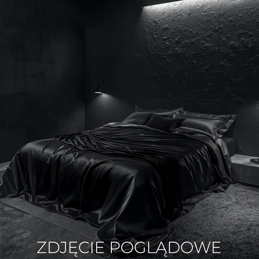Jedwabna poszewka na kołdrę 160x200 cm z suwakiem satynowa Czarna